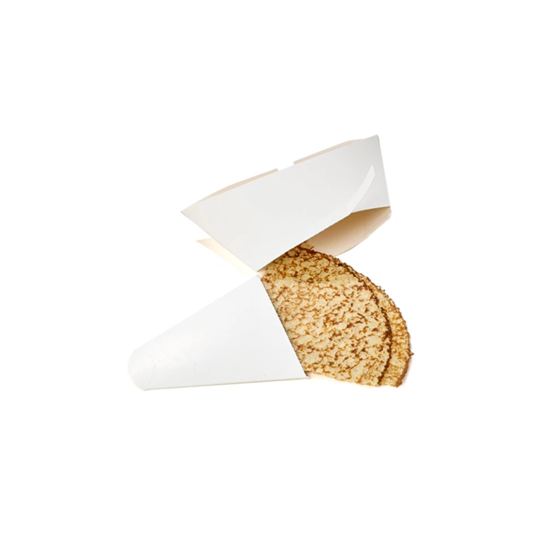 BOITES A CREPES TRIANGULAIRE EN CARTON BLANC - 270X230 MM