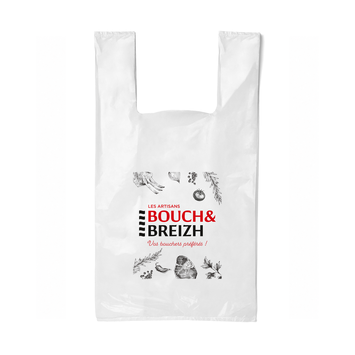 SACS BRETELLES REUTILISABLES 50µ 26+12x45 PERSO BOUCH&BZH