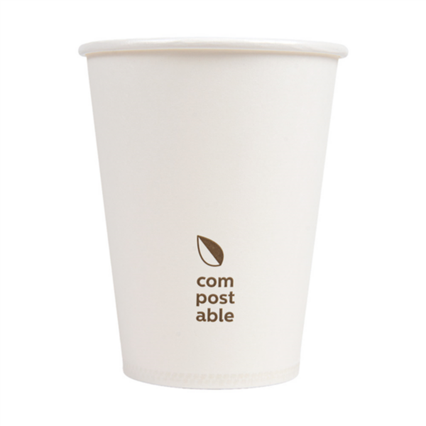 GOBELETS CARTON BLANC COMPOSTABLE