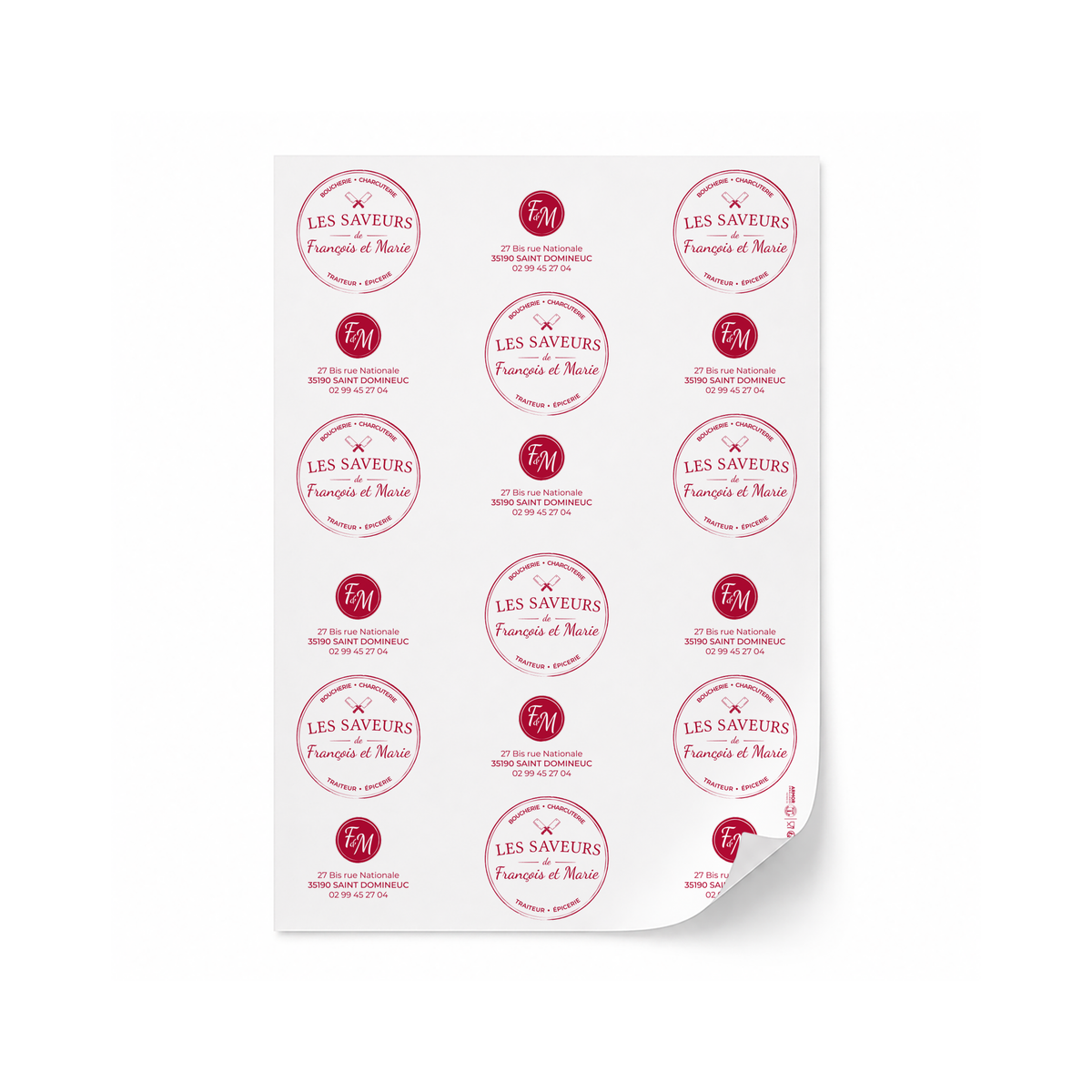 THERMO BLANC 60G 25X35 / 50X35 PERSO LES SAVEURS DE FRANCOIS ET MARIE