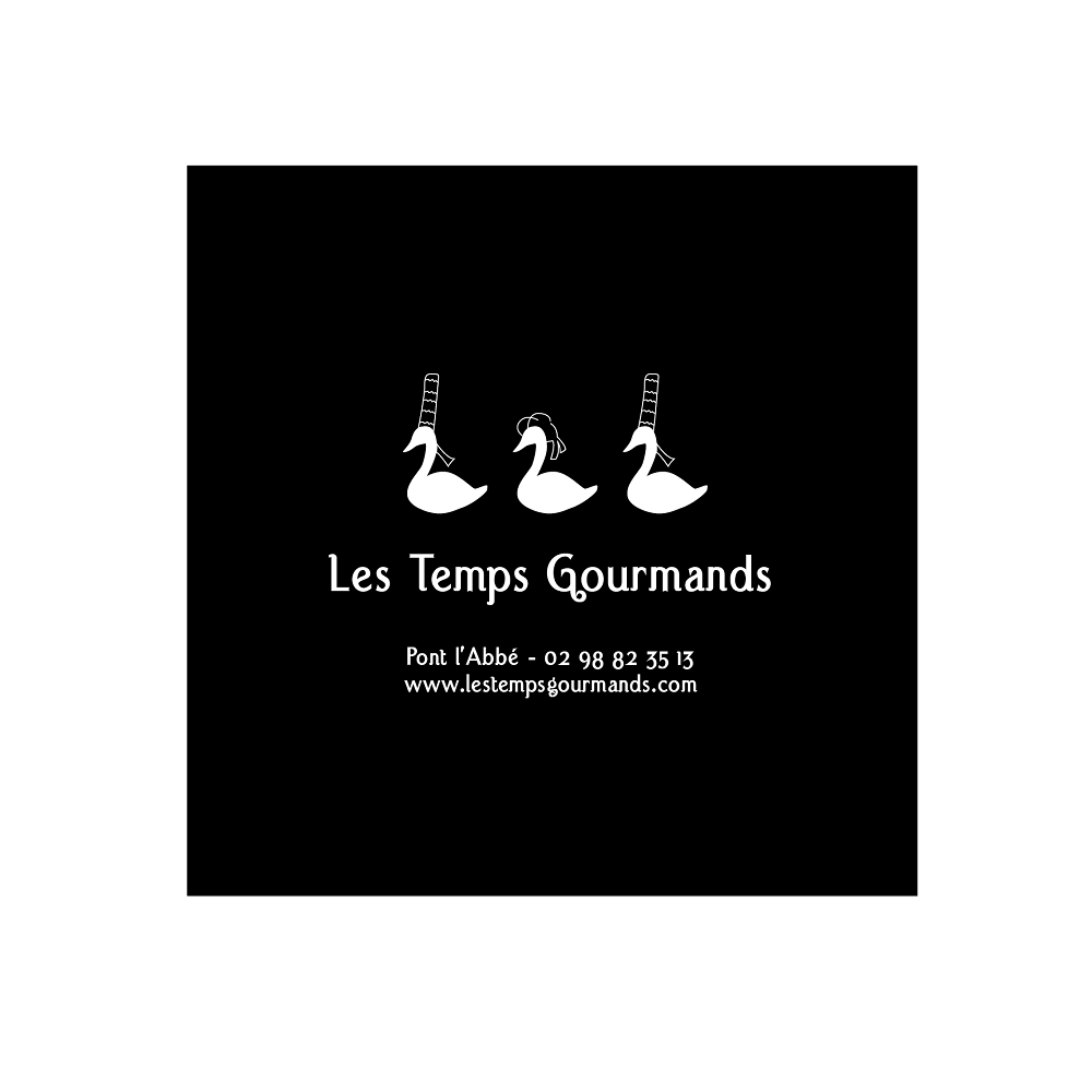 SERVIETTES DOUBLE POINT NOIRES 20X20 PERSO LES TEMPS GOURMANDS
