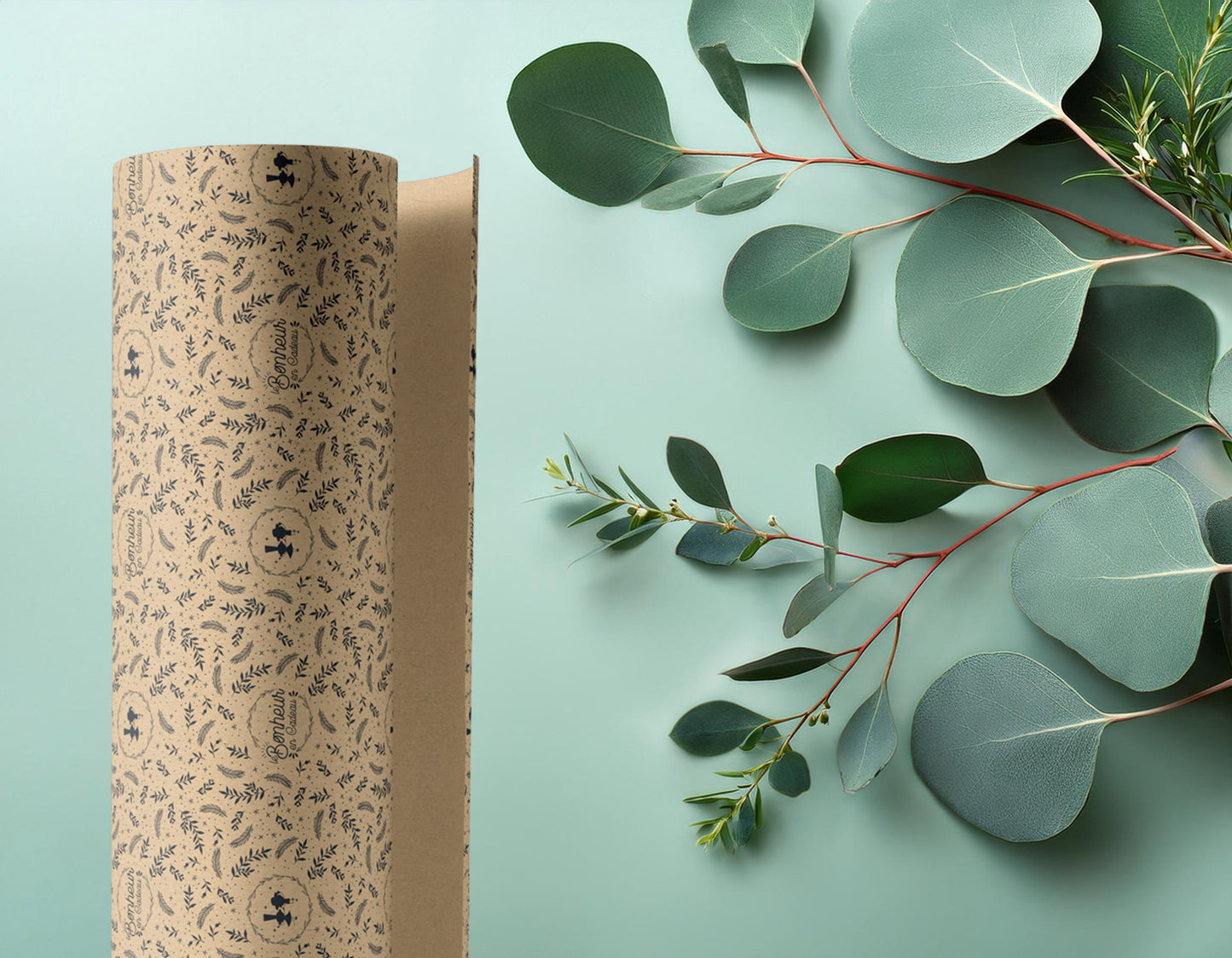 PAPIER CADEAU KRAFT BRUN LISSE - 0,70X100 M - MIAM BREIZH