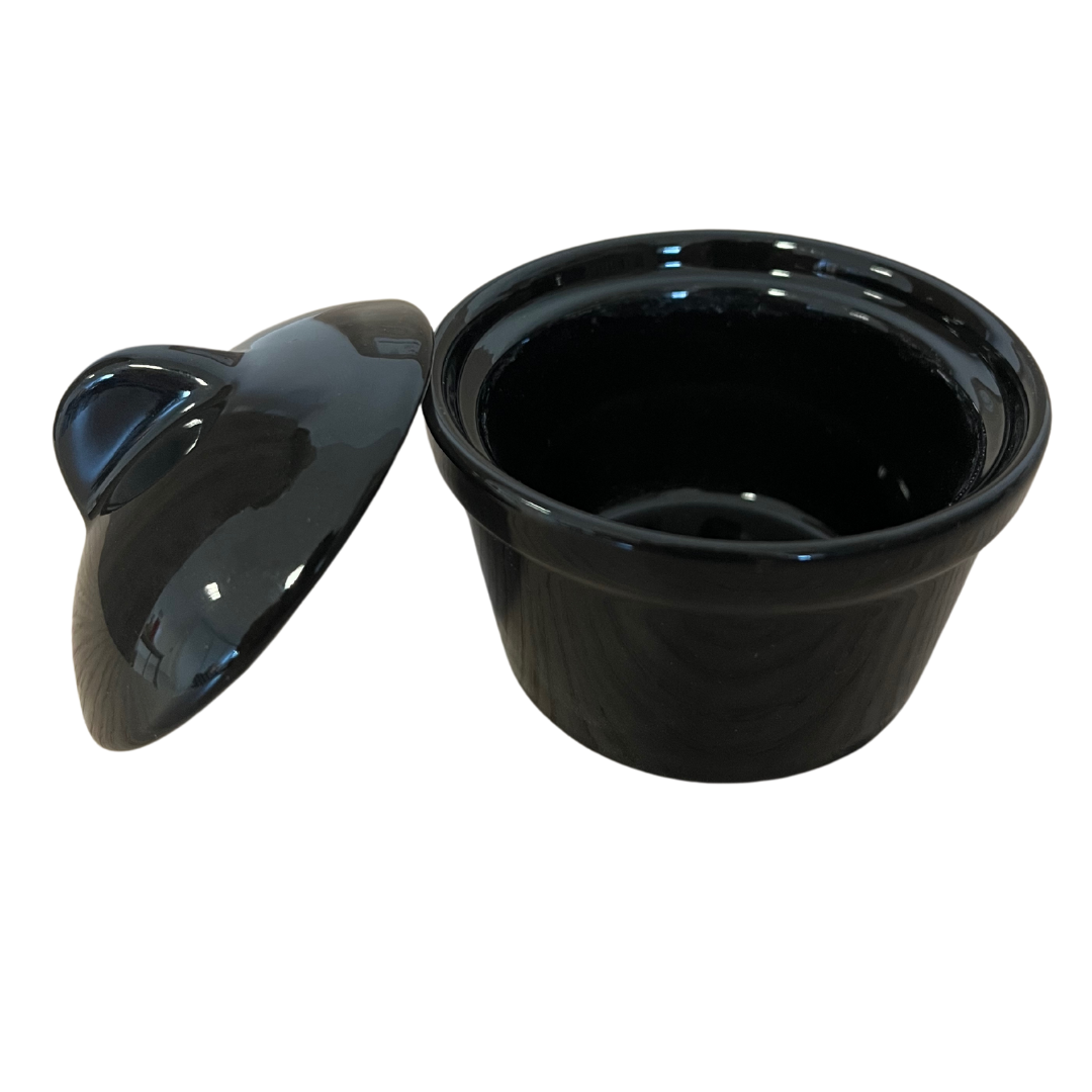 MINI COCOTTE CERAMQUE NOIR AVEC COUVERCLE (ø 5 CM / H 3 CM)