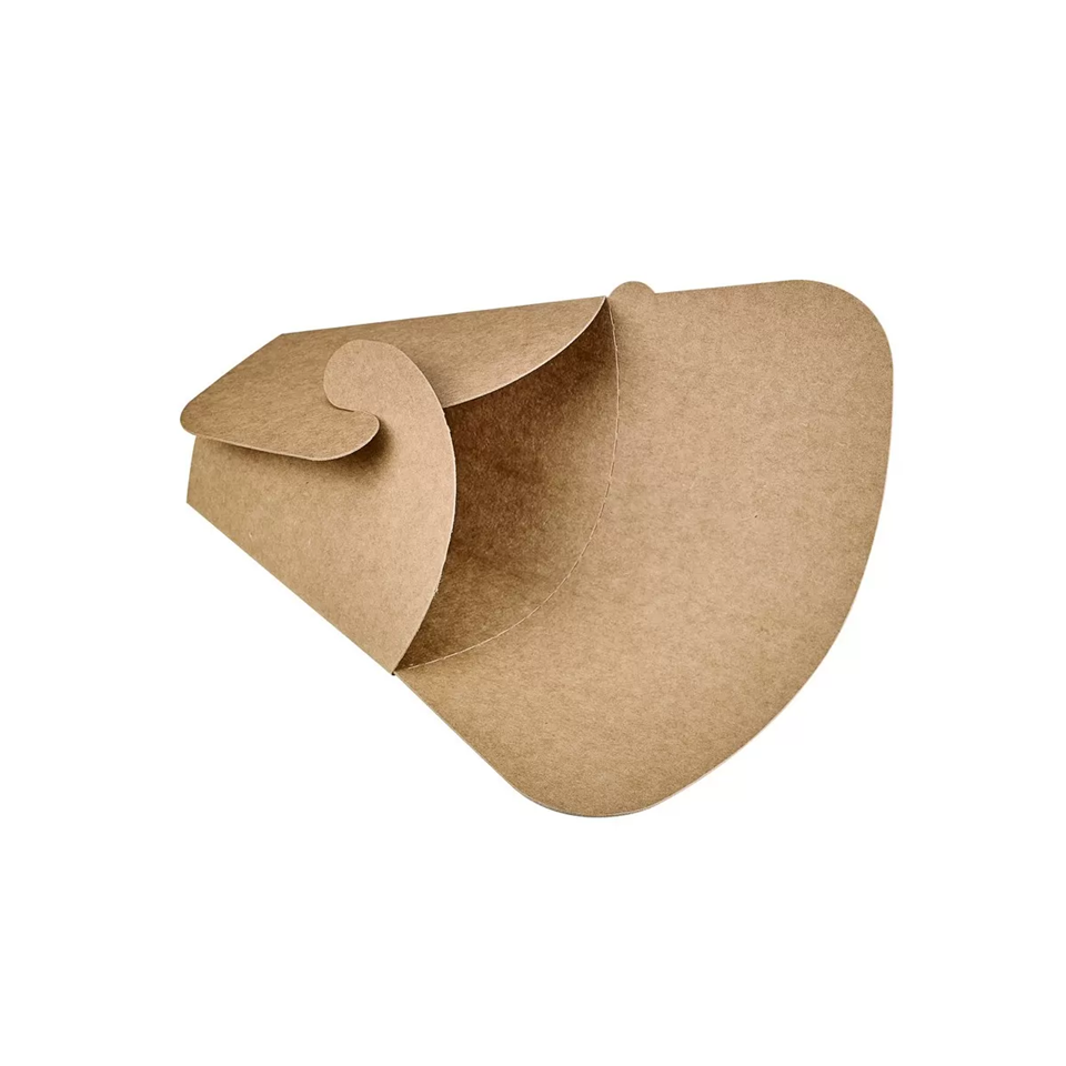 POCHETTE CREPES TRIANGULAIRE EN CARTON BRUN - 145X65X185 MM