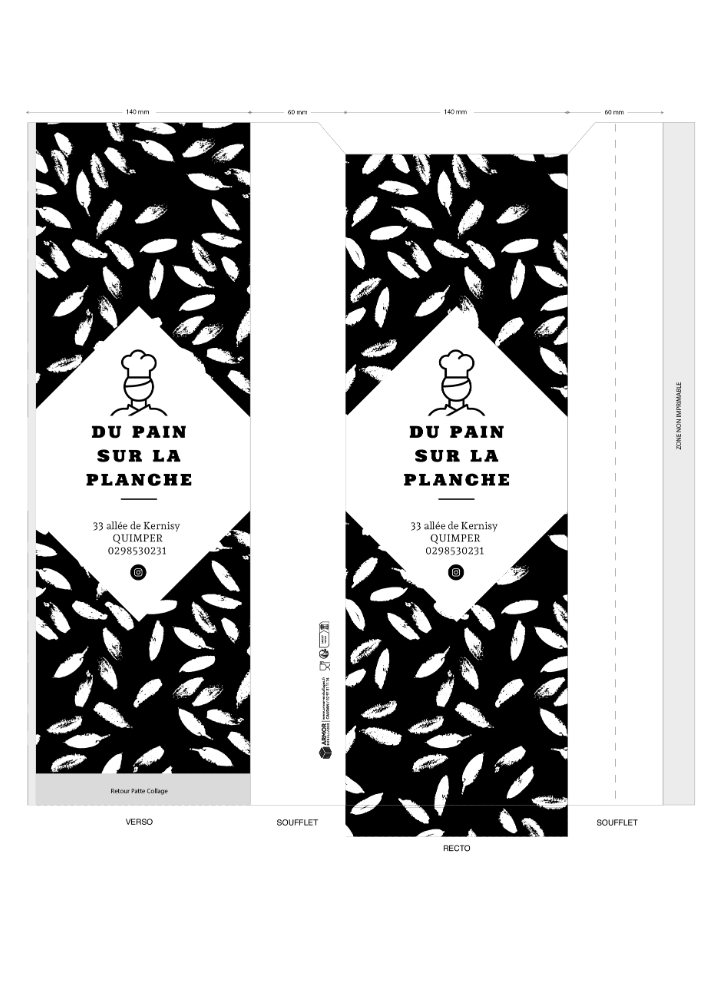 SACS 3 BAGUETTES 14+6X41 PERSO DU PAIN SUR LA PLANCHE