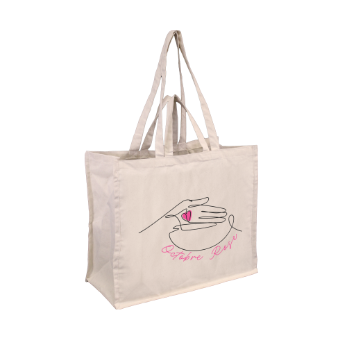 SACS EN COTON "OCTOBRE ROSE" 44 X 20X 40 MM