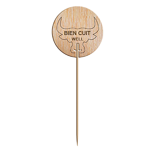 STEAK MARKER "BIEN CUIT" EN BOIS - 9,5 CM