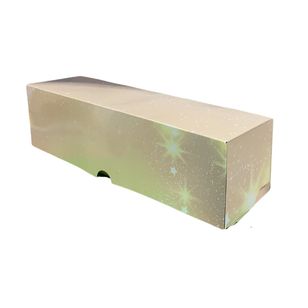 BOITE BUCHE AVEC MOTIFS-CHAMPAGNE-40X11X10 CM