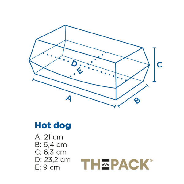 BOITES HOT DOG CARTON - 23,2x9x6,3 CM