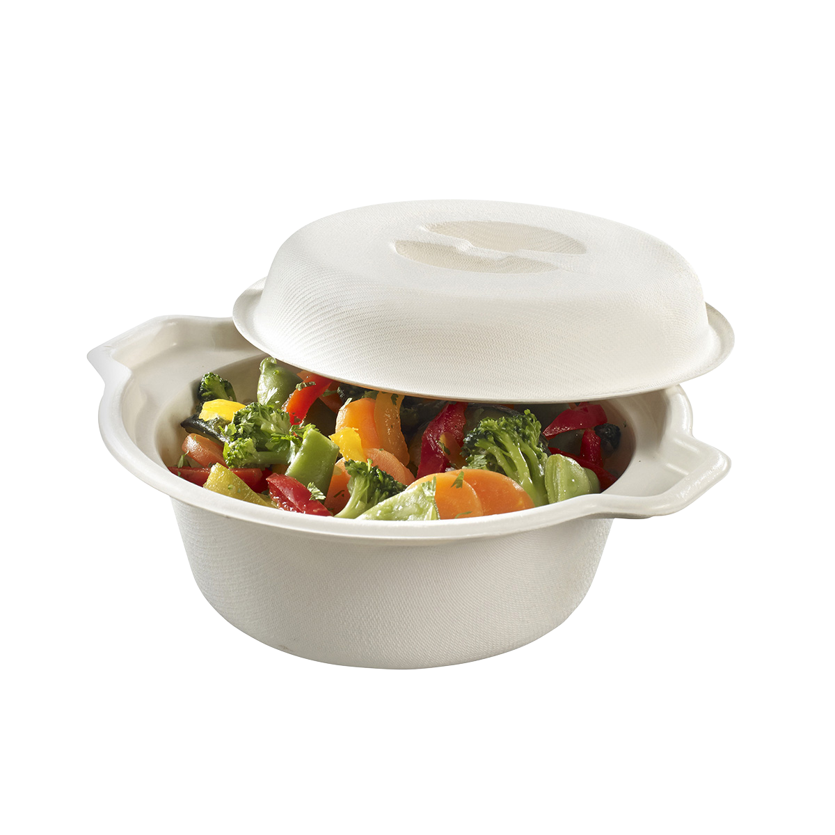 COCOTTE PULPE DE CANNE AVEC COUVERCLE - 750ML  - 194x164x93 MM