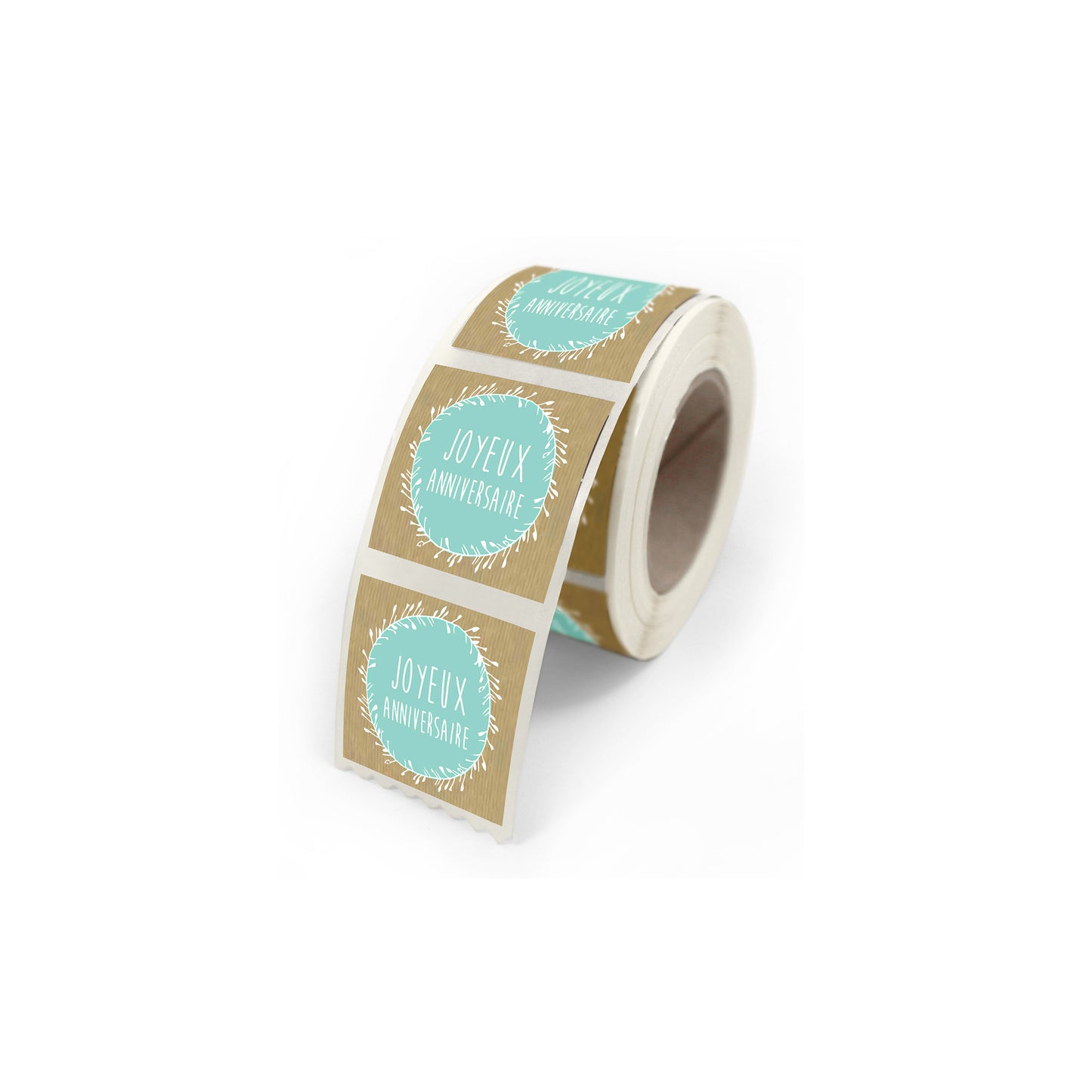 ETIQUETTES ADHESIVES- BOITE DE 500 - JOYEUX ANNIVERSAIRE "NATURE"