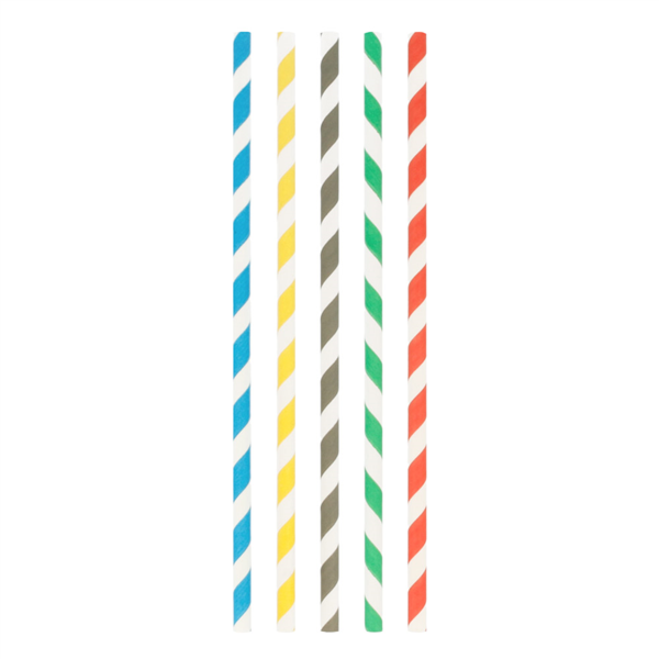 ASSORTIMENT DE PAILLES PAPIER - COULEURS - Ø0,60 X 20 CM