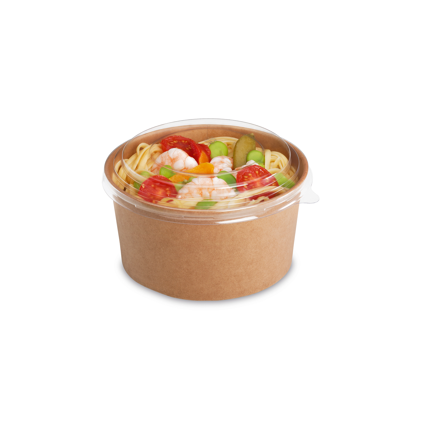 LOT DE POT SALADE ROND CARTON + COUVERCLE PLASTIQUE