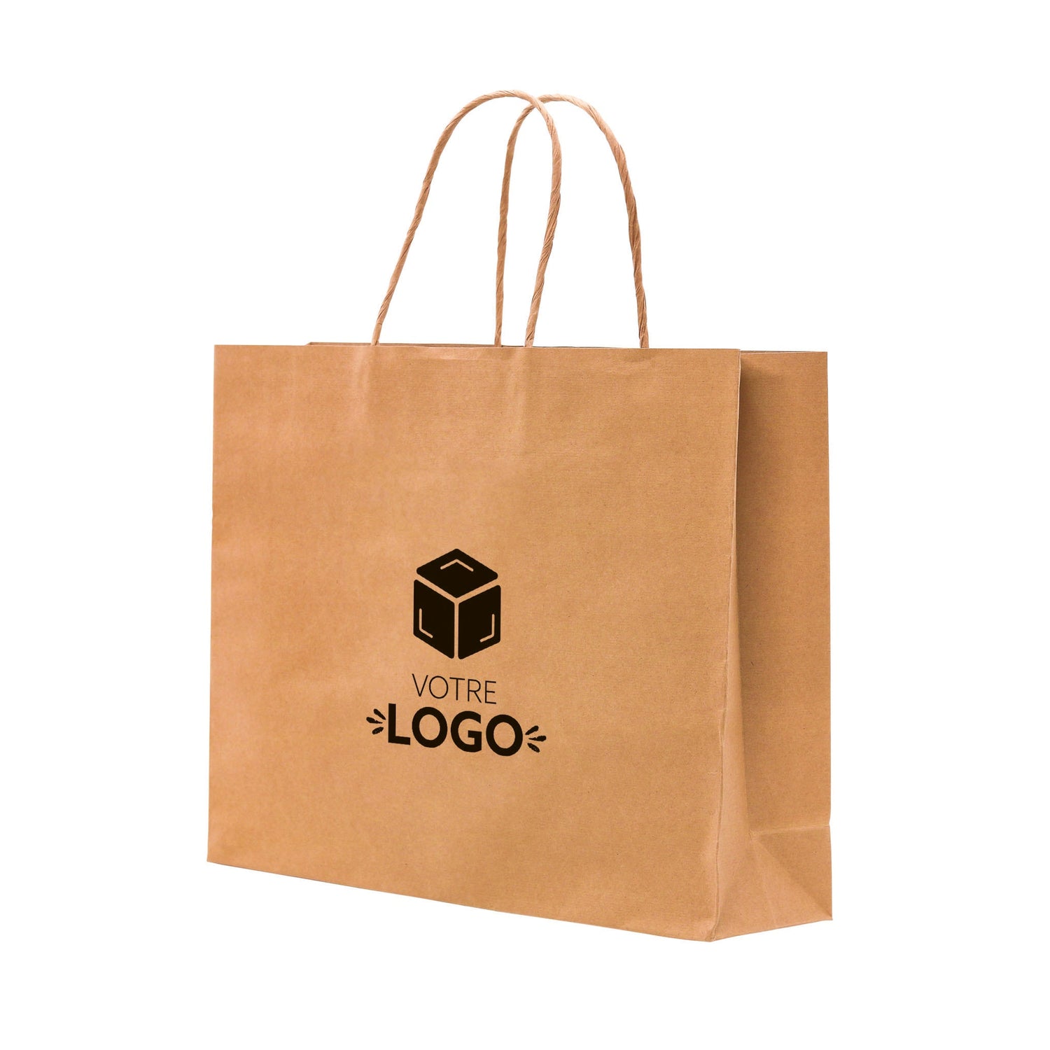 Personnalisation - Sac papier avec poignées torsadées "Format Italien"