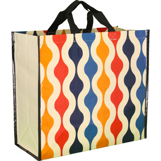 SACS CABAS POLYPRO - GEOMETRIQUE - 44+20X40 CM