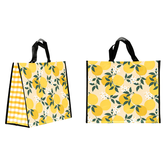 SACS CABAS POLYPRO - CITRONS - 44+20X40 CM