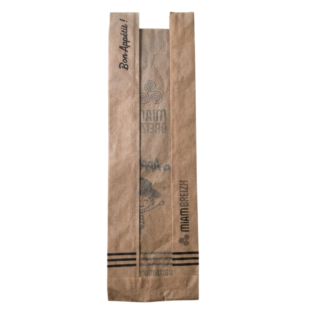 SAC SANDWICH MIAM BREIZH BRUN AVEC FENETRE CENTRALE - 100+60X340 MM