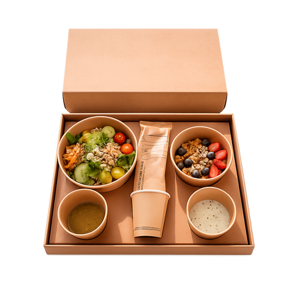 PLATEAU REPAS EN CARTON AVEC COUVERCLE