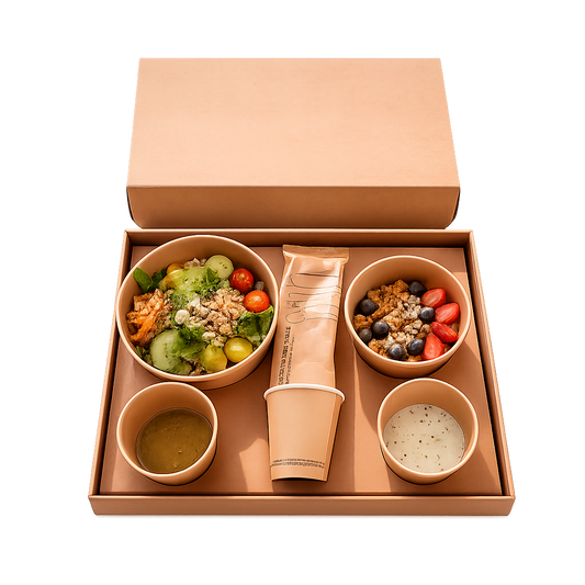 PLATEAU REPAS EN CARTON AVEC COUVERCLE