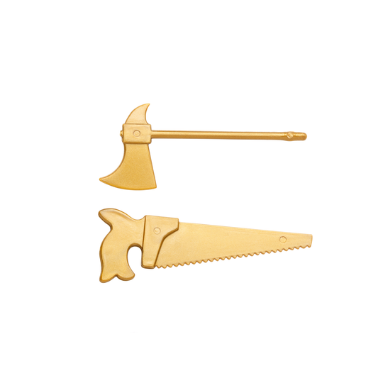DECO BUCHES - HACHES ET SCIES DOREES