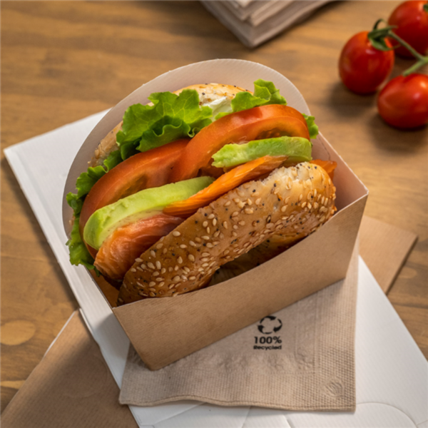 ETUI CARTON BRUN POUR BAGEL
