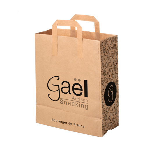 SACS KRAFT PP 22+10X28 PERSO GAEL SNACKING
