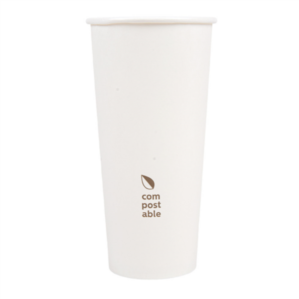 GOBELETS CARTON BLANC COMPOSTABLE