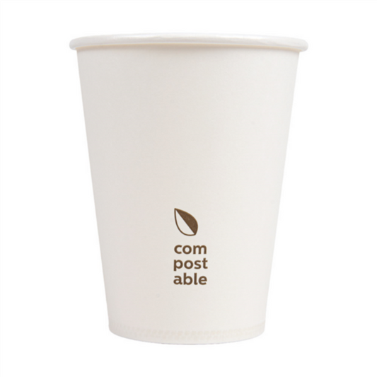 GOBELETS CARTON BLANC COMPOSTABLE