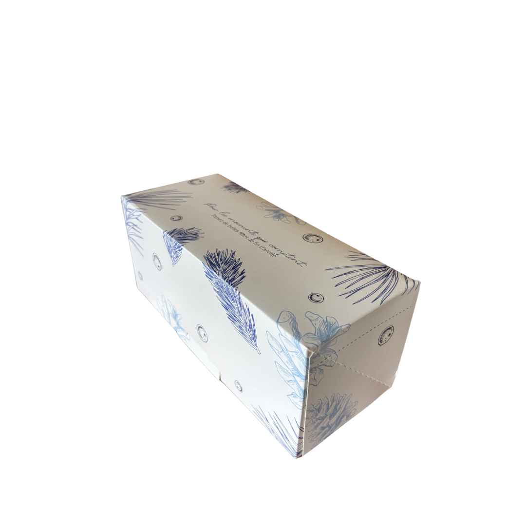 BOITE BUCHE AVEC MOTIFS "POMME DE PIN"
