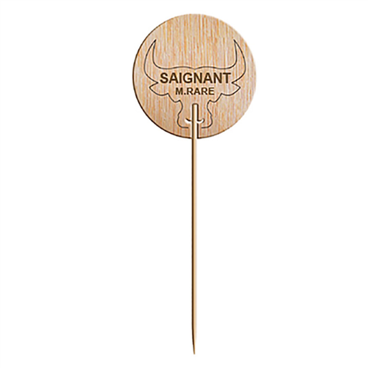 STEAK MARKER "SAIGNANT" EN BOIS - 9,5 CM