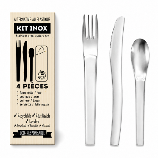 KIT COUVERTS INOX STANDARD (4 PIECES)