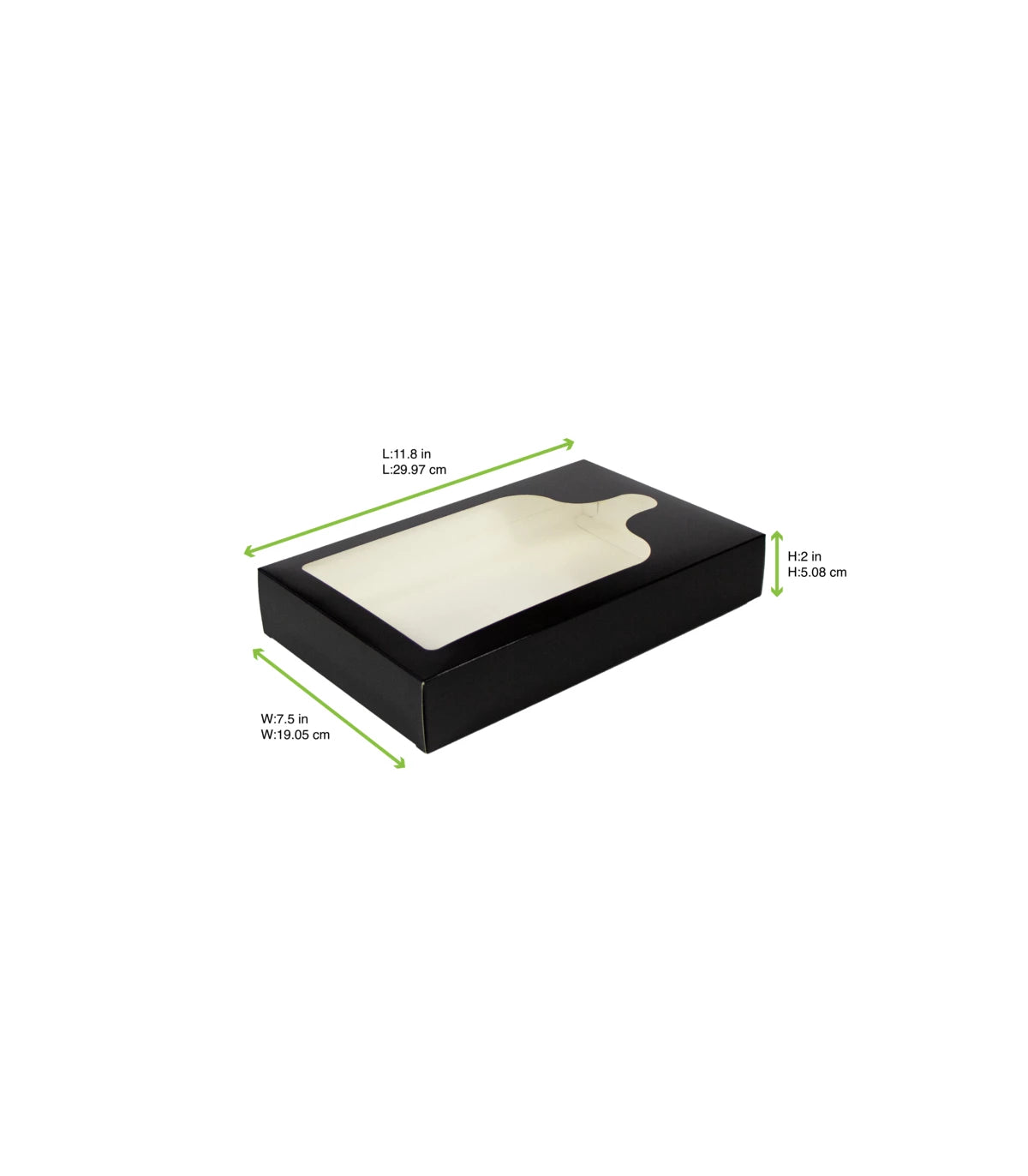 BOITE ECO EN CARTON NOIR + FENETRE POUR PLANCHE APERO