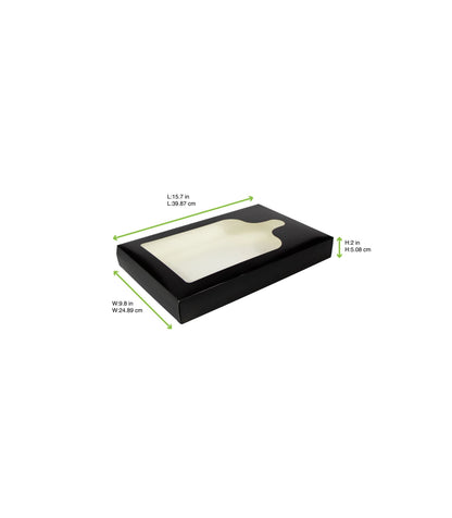 BOITE ECO EN CARTON NOIR + FENETRE POUR PLANCHE APERO