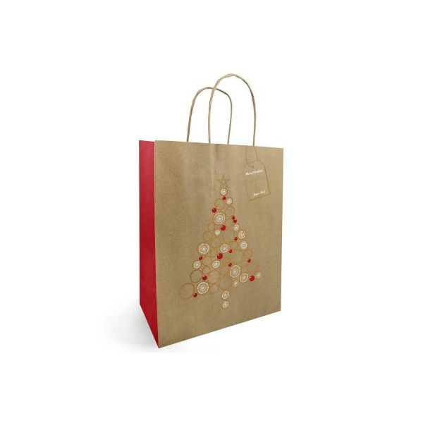 SACS KRAFT POIGNEES TORSADEES - MOTIFS NOEL